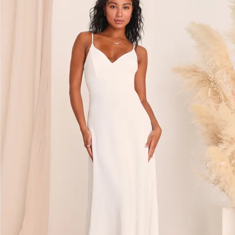 Forever a Fairytale White Lace Sleeveless Maxi Dress